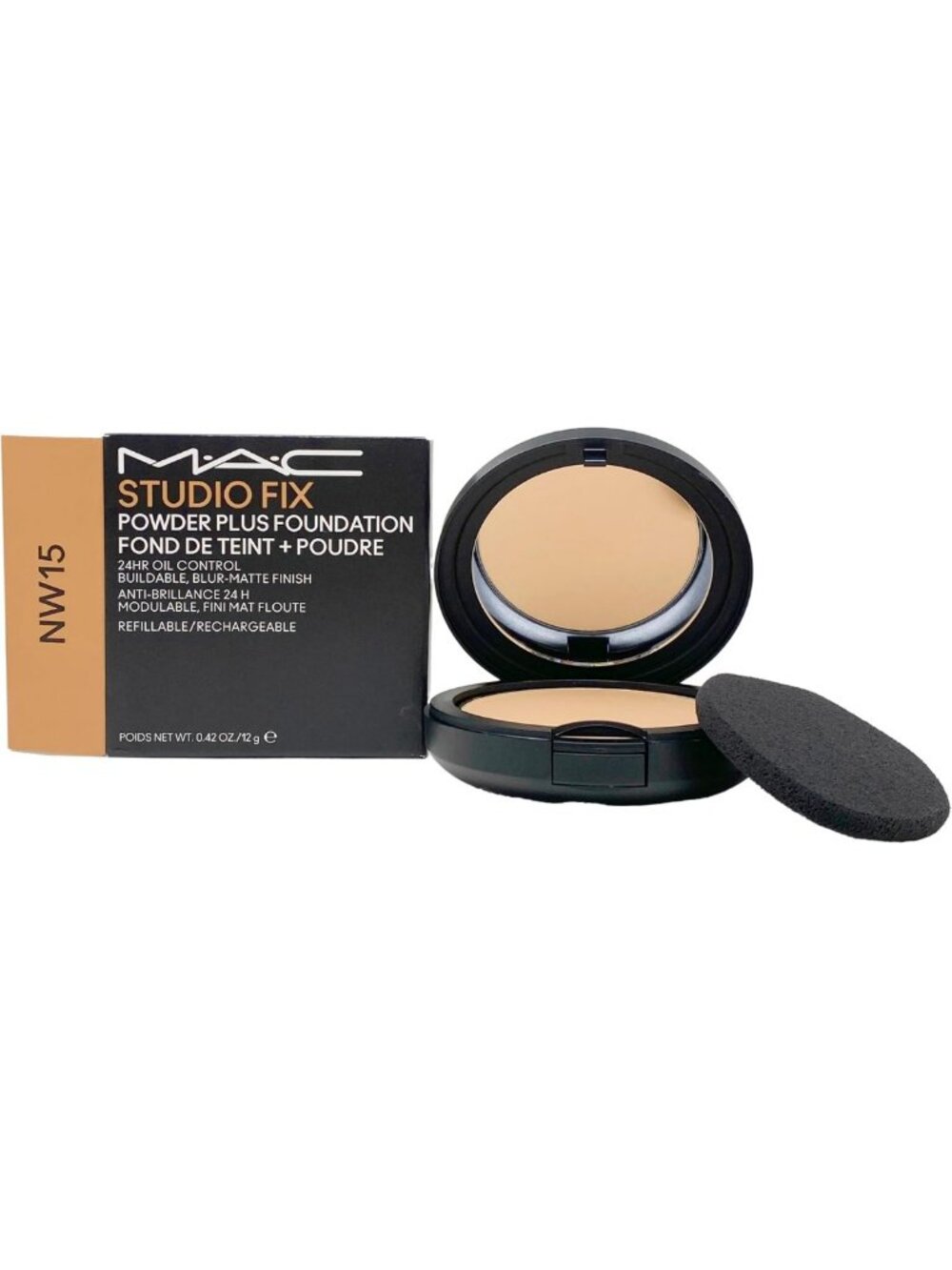 24hr Oil Control Refillable Powder Foundation - Light Beige NW15 for Oily Skin